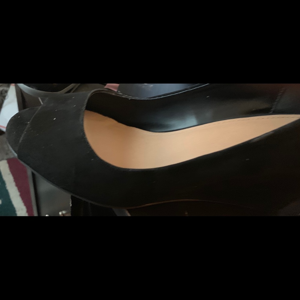 Suede open toe shoes